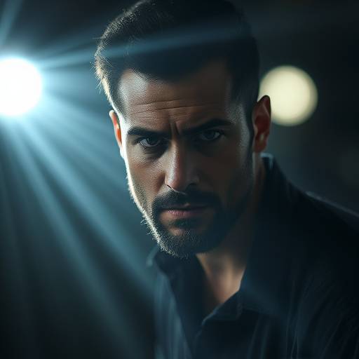 Acteur in dramatische belichting