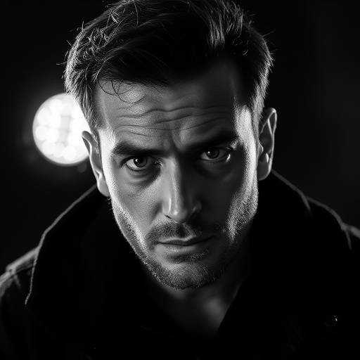 Acteur in zwart-wit portret