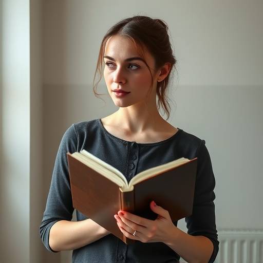 Schrijver met boek in de hand