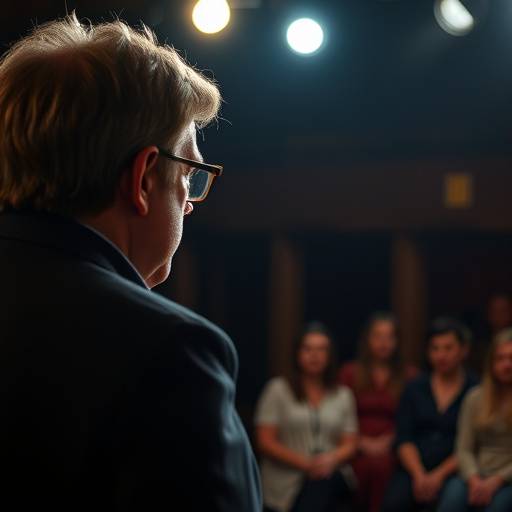 Theaterregisseur achter de schermen